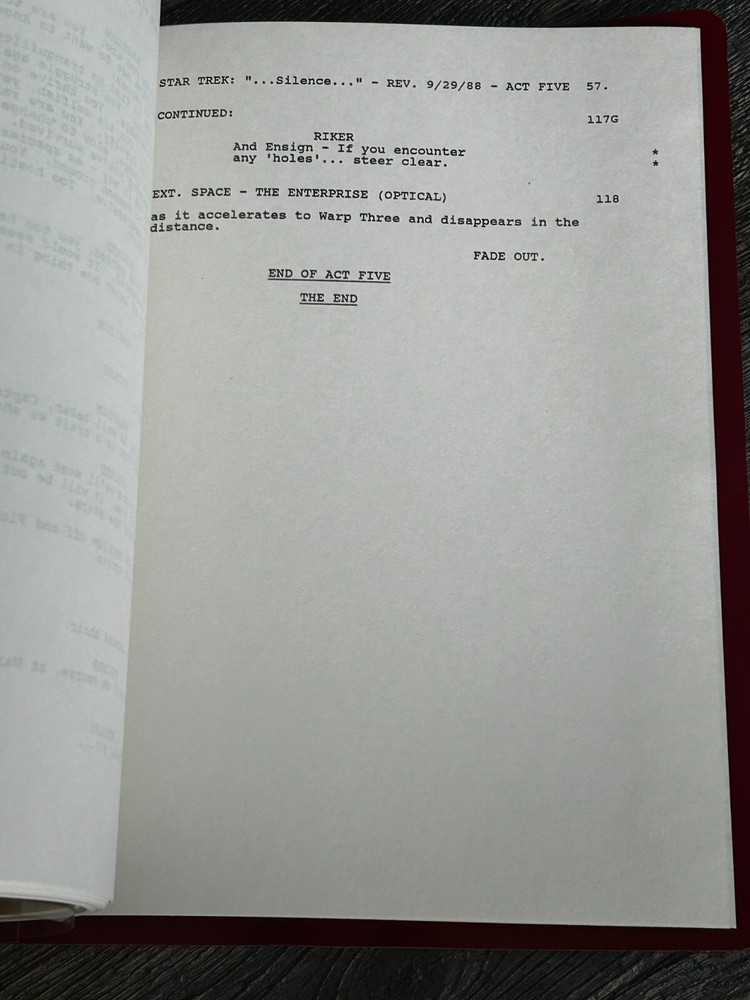 STAR TREK Script The Next Generation Where Silence Has Lease Revised Final Draft