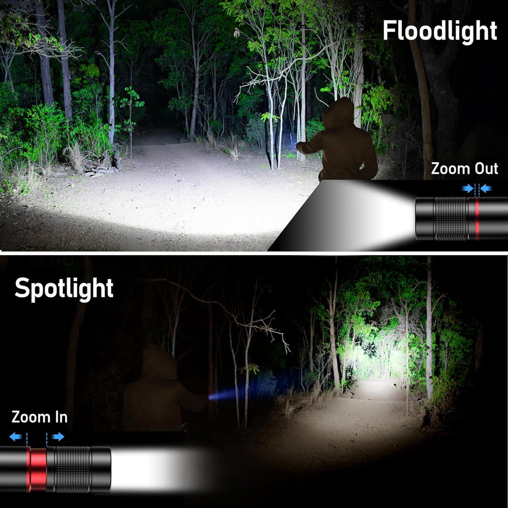 Flashlight Rechargeable, High Lumens Flashlight, Super Bright Small LED Flash Li