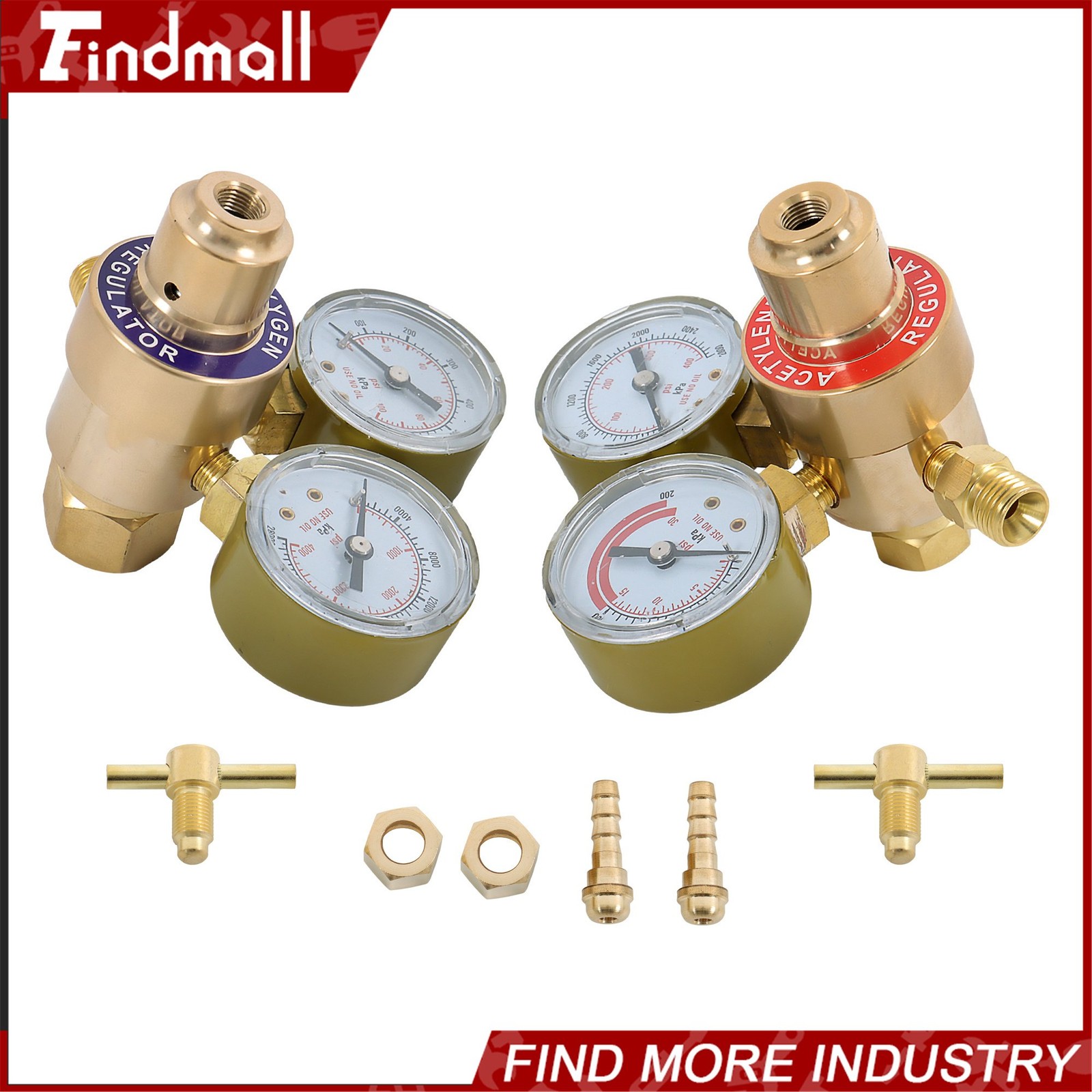 Oxygen Acetylene Gas Regulator Welding Cutting Torch Dual Gauge CGA540 CGA200