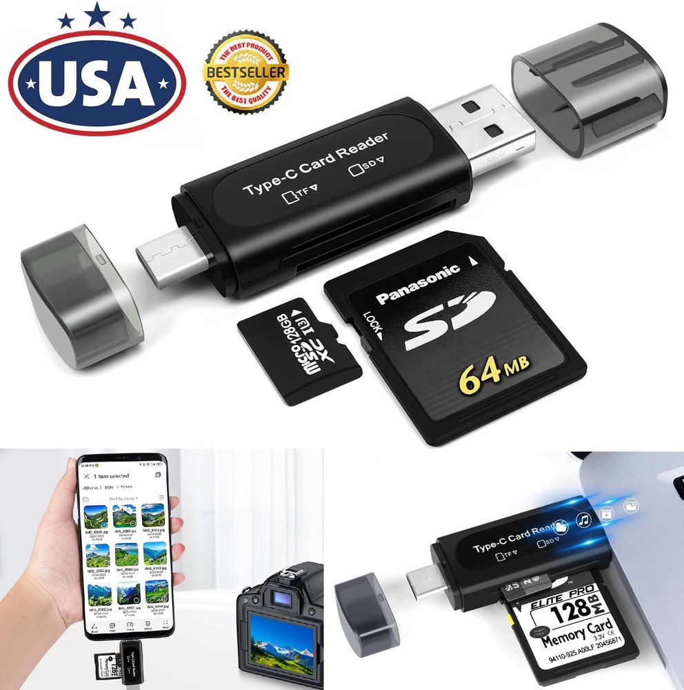 Card Reader USB 3.0 Type C Micro SD TF OTG Smart Memory Adapter Laptop Computer