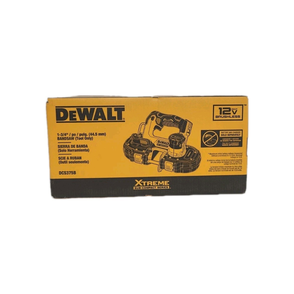DEWALT DCS375B 12 Volt MAX 1-3/4" Brushless 12V Cordless Bandsaw (TOOL ONLY) NEW