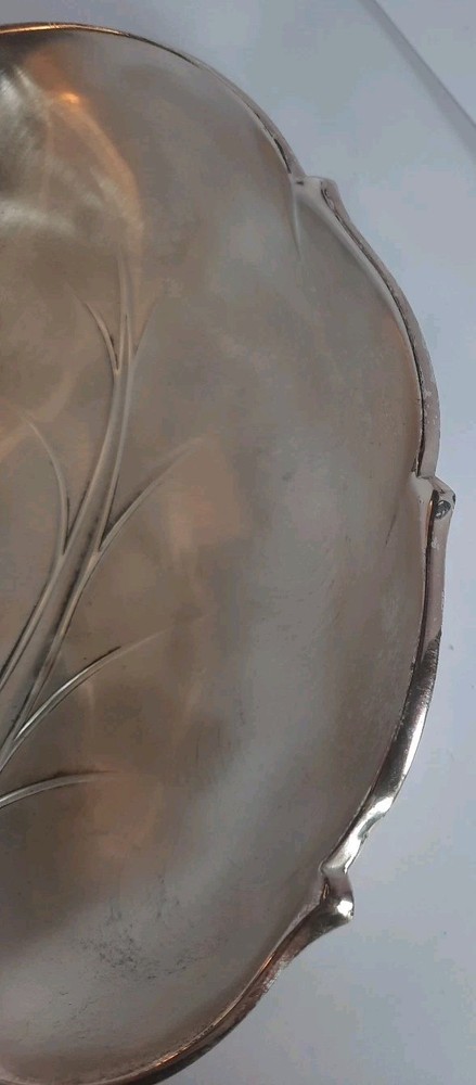 Vintage Silver Plated Leaf Shaped Footed Dish Candy dish Made In Western Germany