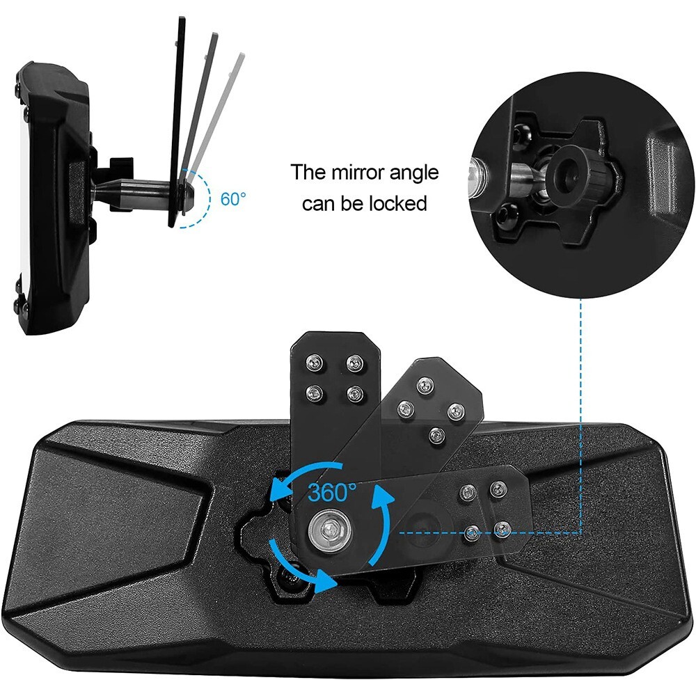 UTV Side Mirrors & Center Mirror For 2017-2024 Polaris Ranger 500 570 /900 /1000