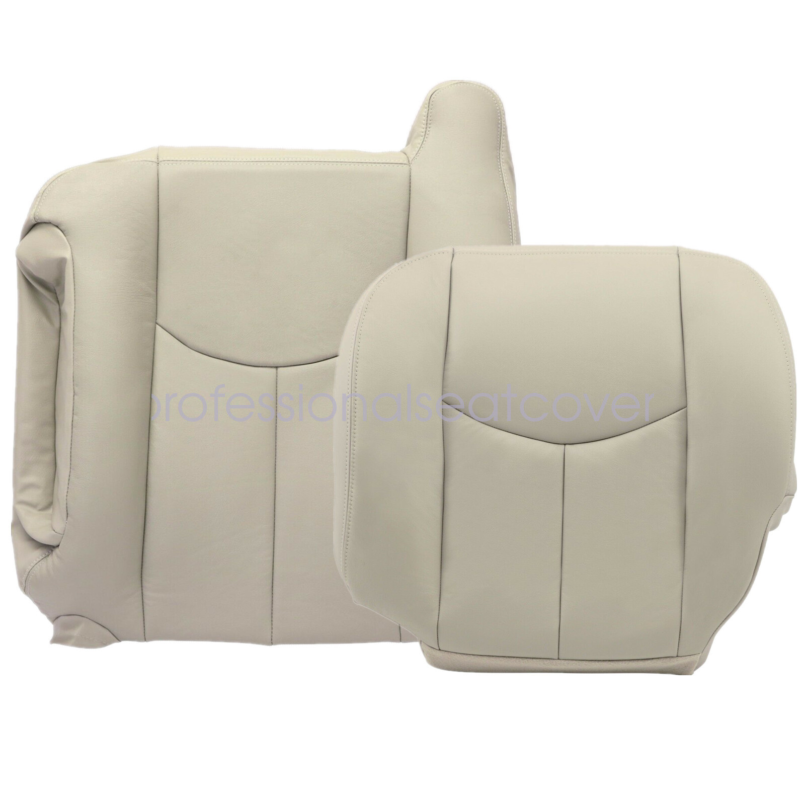 For 2003 2004 2005 2006 Chevy Tahoe GMC Yukon Front Leather Seat Cover Light Tan