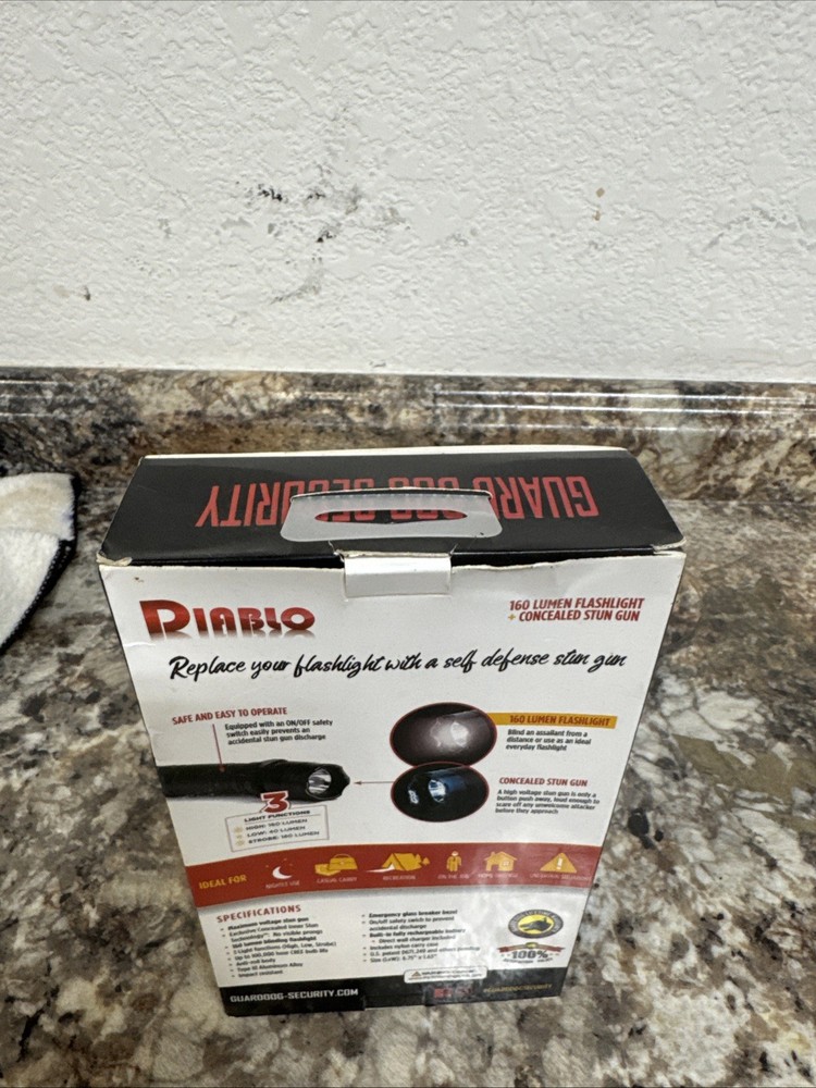 Diablo Stun Gun with Flashlight 160 Lumen, 3-Function Light