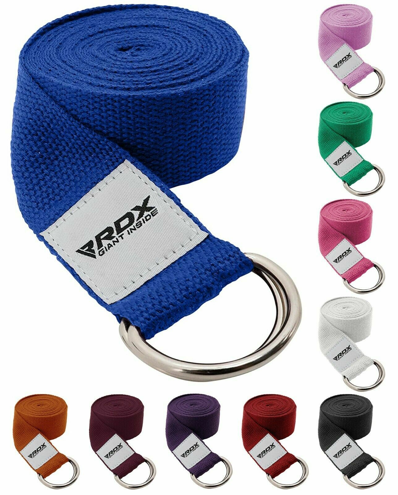 Yoga Strap Belt by RDX, Yoga Blocks and Strap, D-Ring Buckle, Adjustable Belt