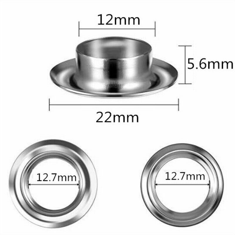 100PCS Leather Rivet Loops 12mm With Installation Tools