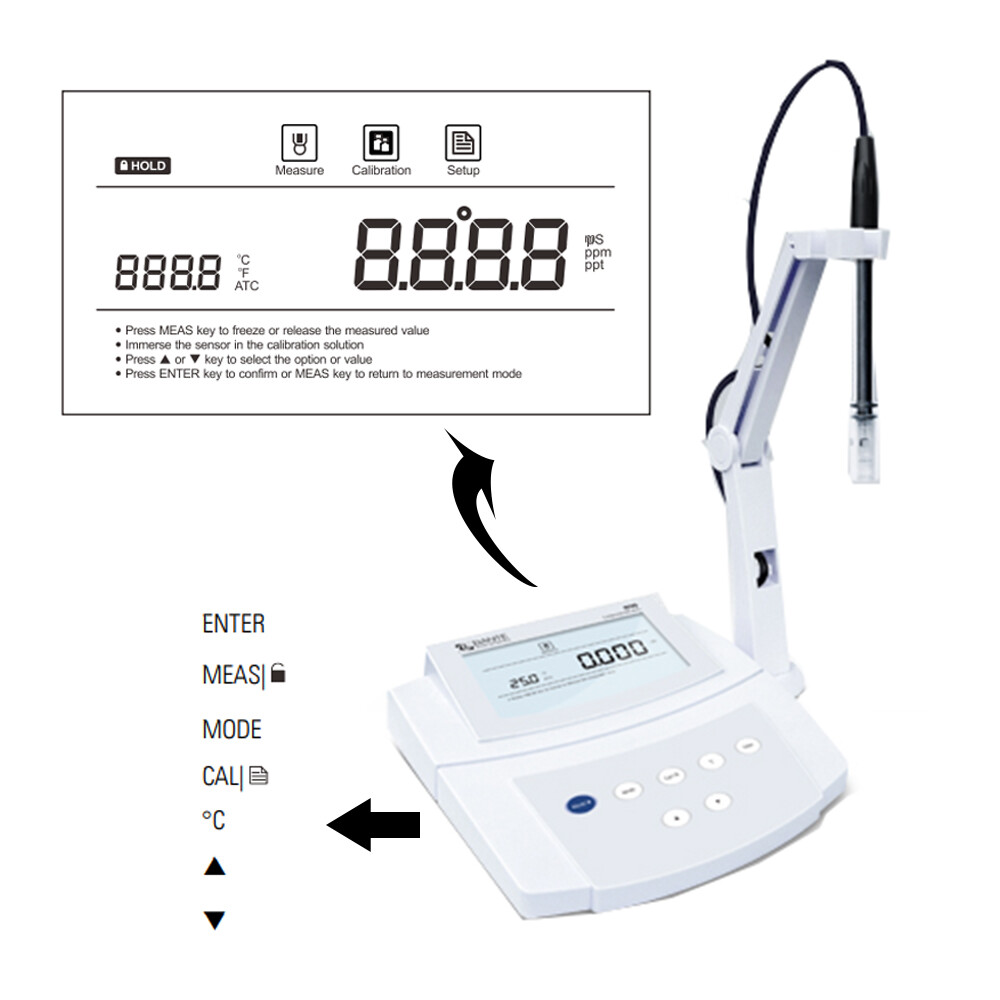 Benchtop Conductivity TDS Meter Temperature Tester Water Quality Analyzer