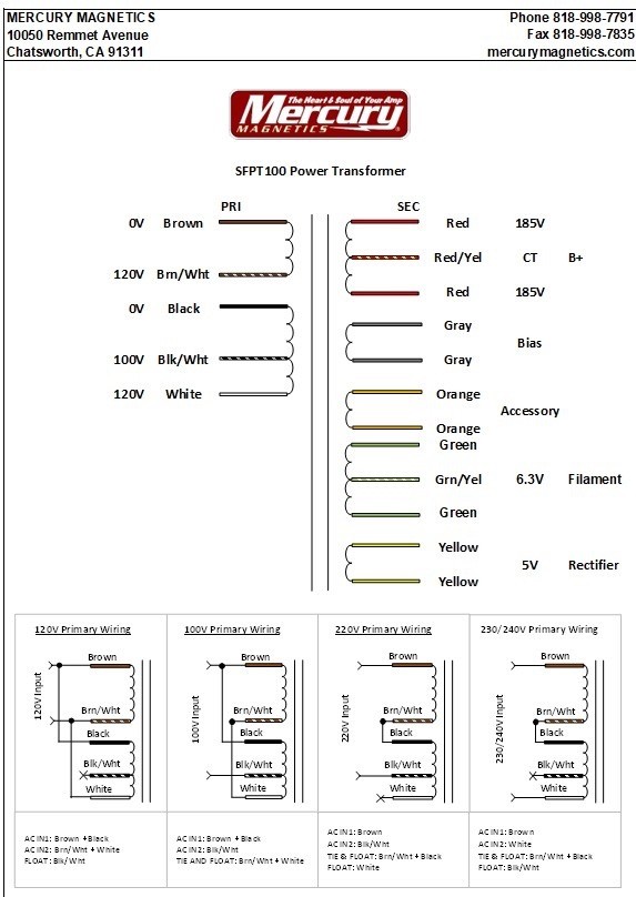Mercury Magnetics Transformer Set for Marshall Plexi 100 – Power, Output & Choke