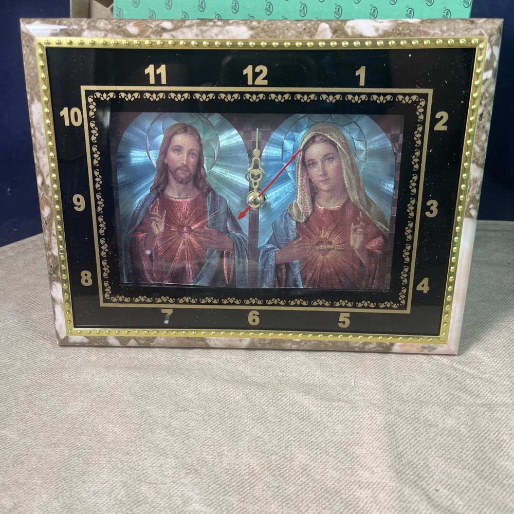 Jesus and Mary - Framed Desktop Clock - Quartz