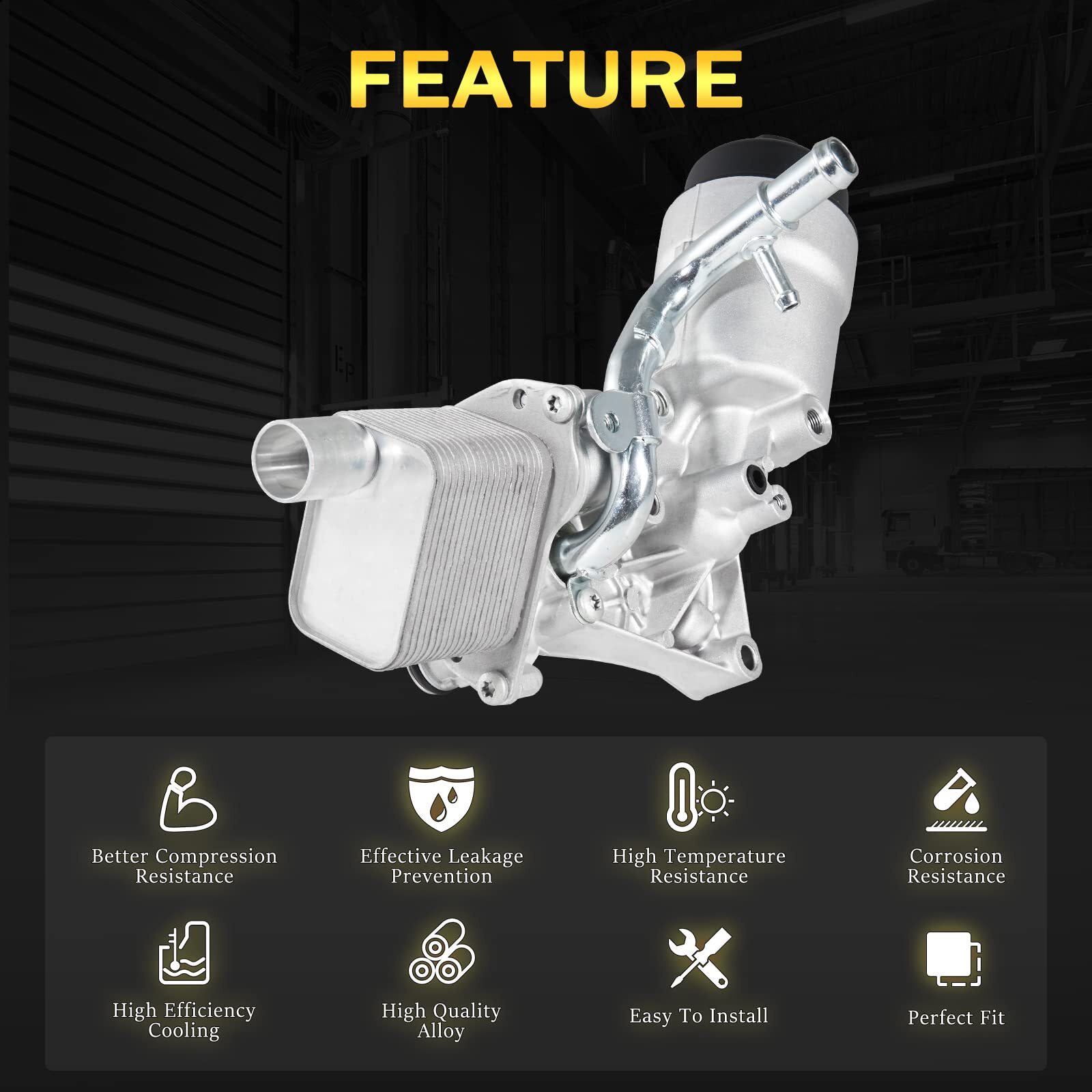 Oil Cooler Filter Housing Assembly for Chevy Cruze Sonic Trax Buick Encore 1.4L