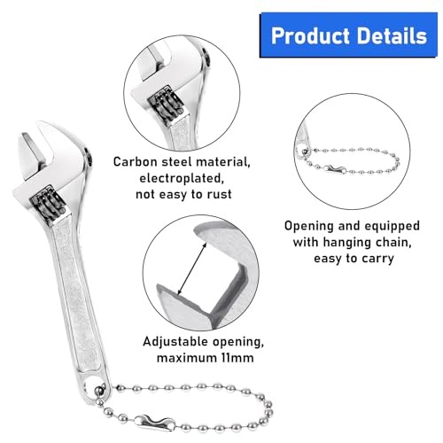 2 Pcs 2.5'' Adjustable Spanner Mini Nut Wrench, Tiny Wrench Small