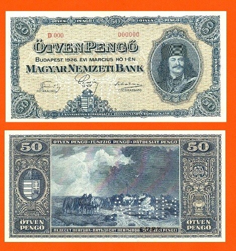HUNGARY 50  PENGO 1926  *+  Copy