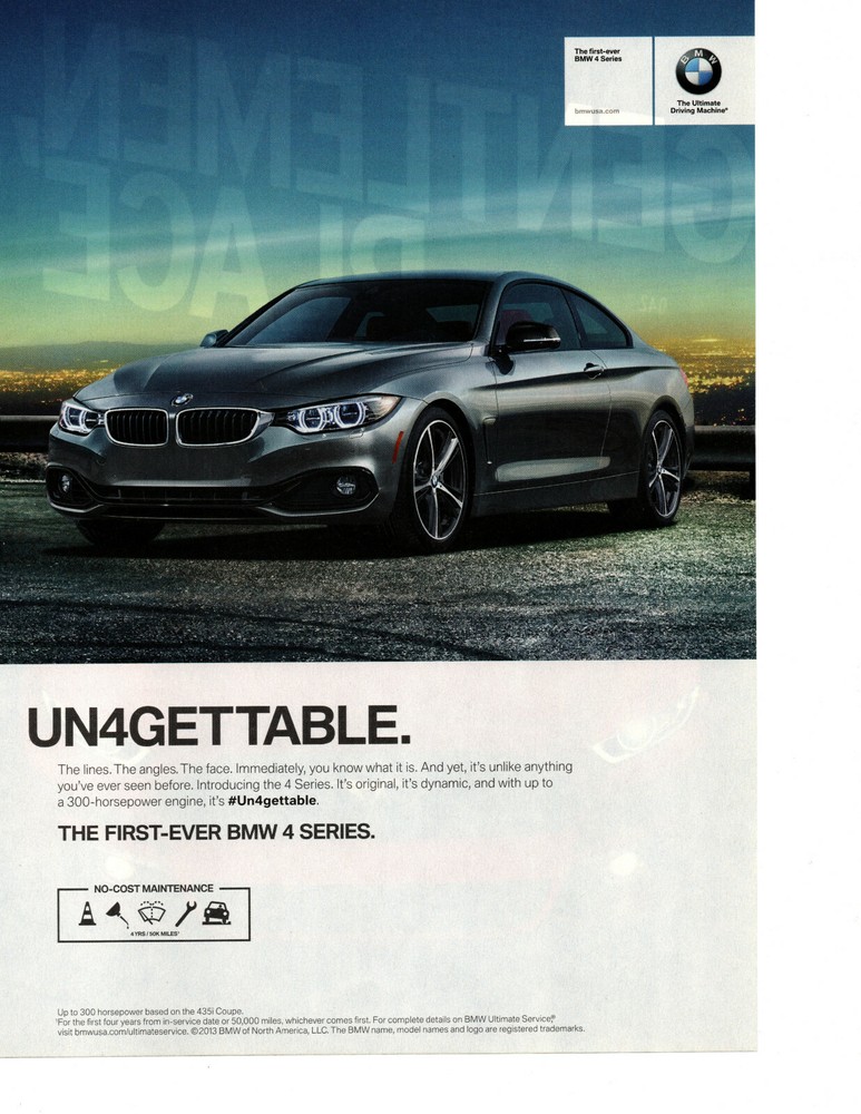 2013 BMW 4-SERIES ~ ORIGINAL PRINT AD