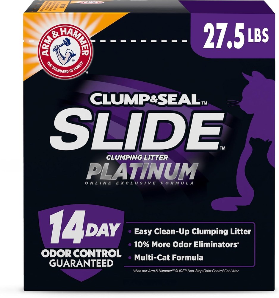 Clump & Seal Slide Platinum Multi-Cat Clumping Cat Litter Easy Clean Technology