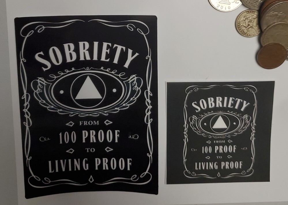 Alcoholics Anonymous AA STICKERS 100 PROOF 2 PACK LOT