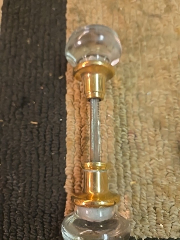 Antique Solid Glass Door Knobs And Brass Your Choice.