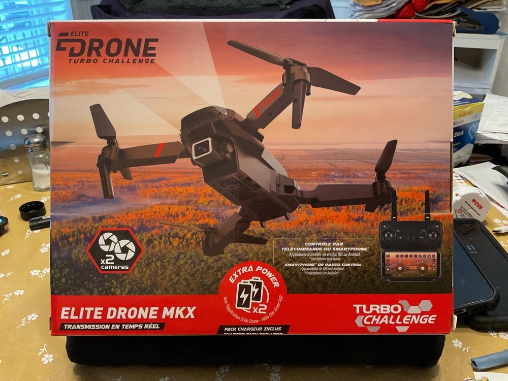 Elite Drone MKX turbo challenge 2 cameras extra power 50 m range 2 camera.