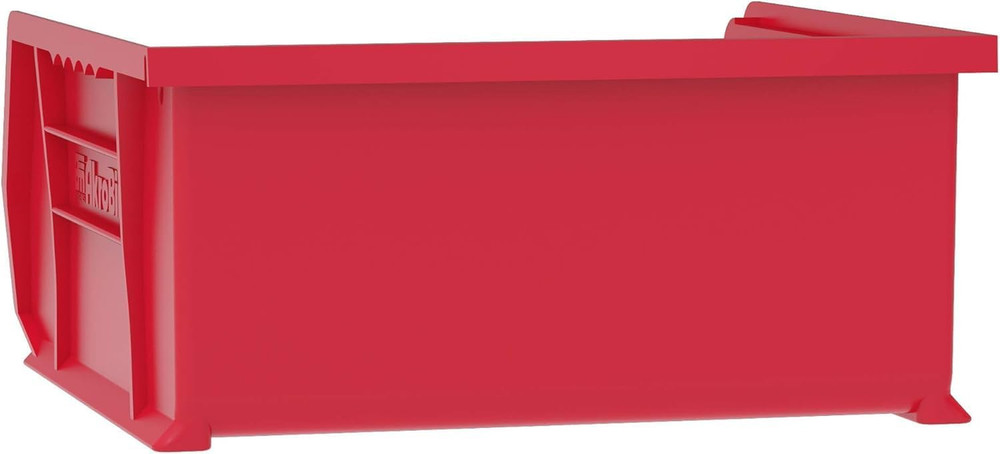 Stackable Red Storage Bins - 6-Pack for Garage & Pantry Organization