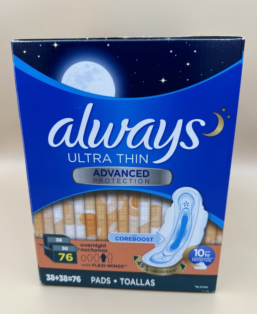 Always Ultra Thin Advanced Overnight Pads 76 Count