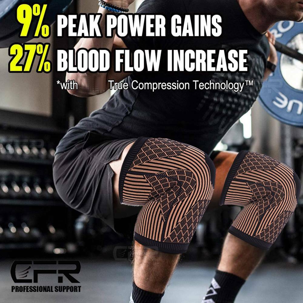 Copper Infused Knee Brace Support Stabilizer Patella Compression Sleeve Wrap Gym