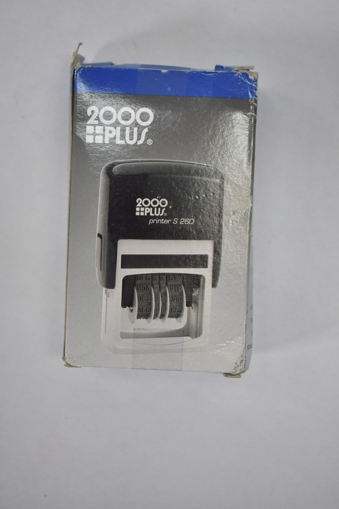 MaxMark Office Date Stamp w Completed Self Inking Blue/Red Ink 2000 Plus