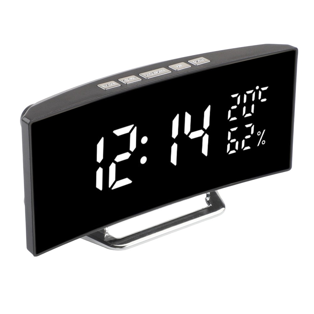 Multifunction Digital Alarm Clock LED Display Time Temperature Humidity