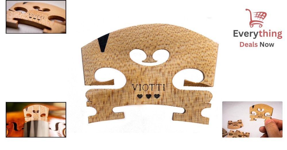 4/4 Full Size Violin Bridge Solid Maple Pre-Cut Pre-Fitted Professional Quality