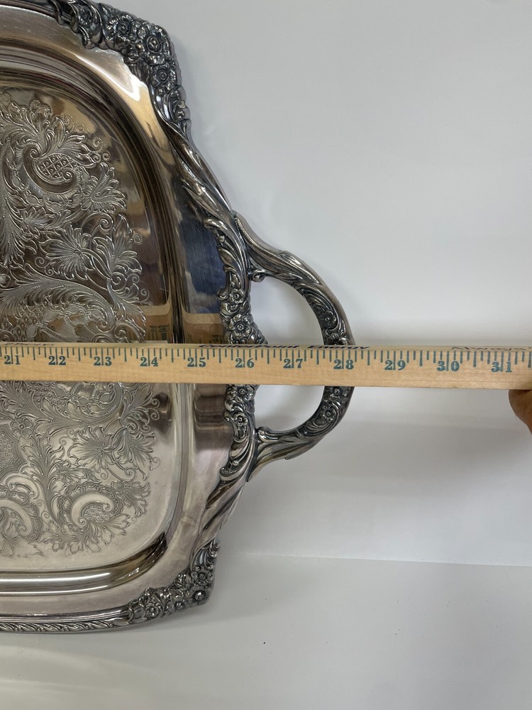 Vintage Silver Plated Tray with Handles