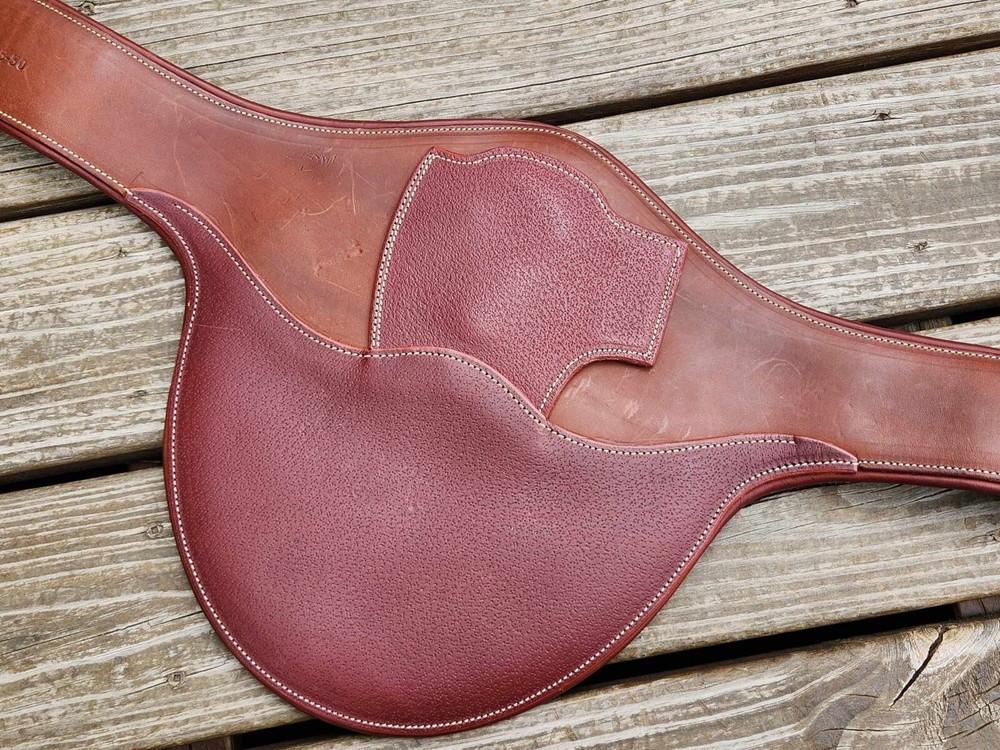 Devoucoux Medium Brown Padded Belly Guard Stud Jump Girth -Size Choice: 50", 52"