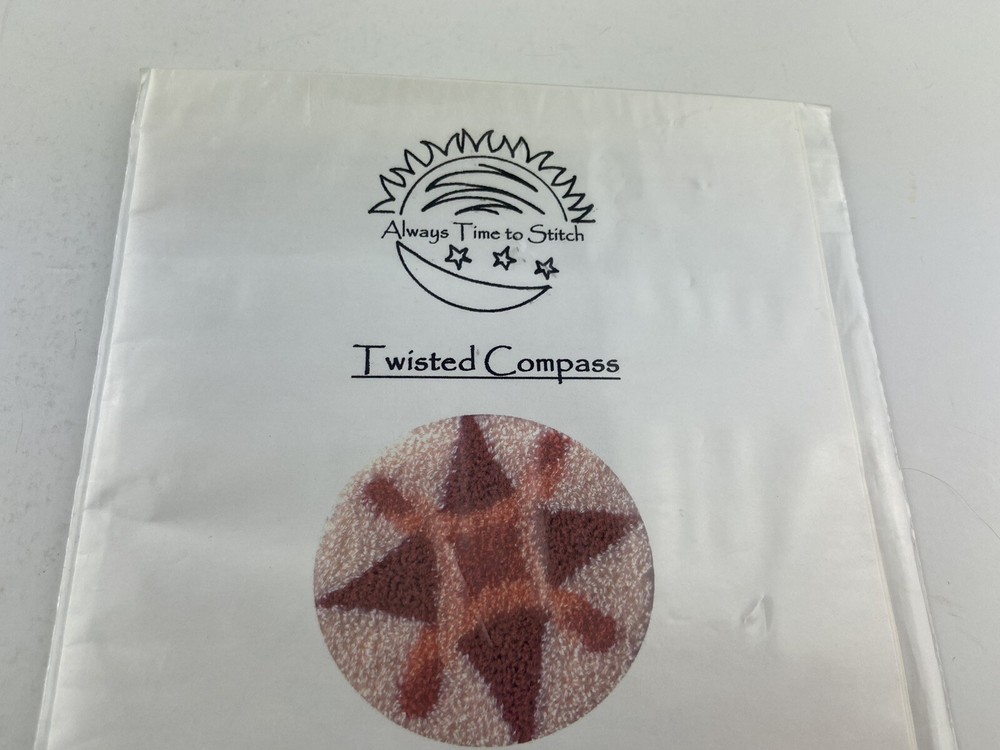 Always Time To Stitch Twisted Compass Punch Needle Pattern With Fabric