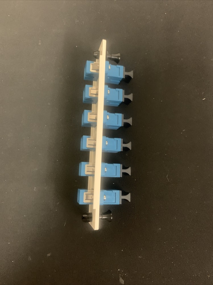 SC Fiber Optic Adapter Panel loaded with 6 Simplex Single Mode SC adapter