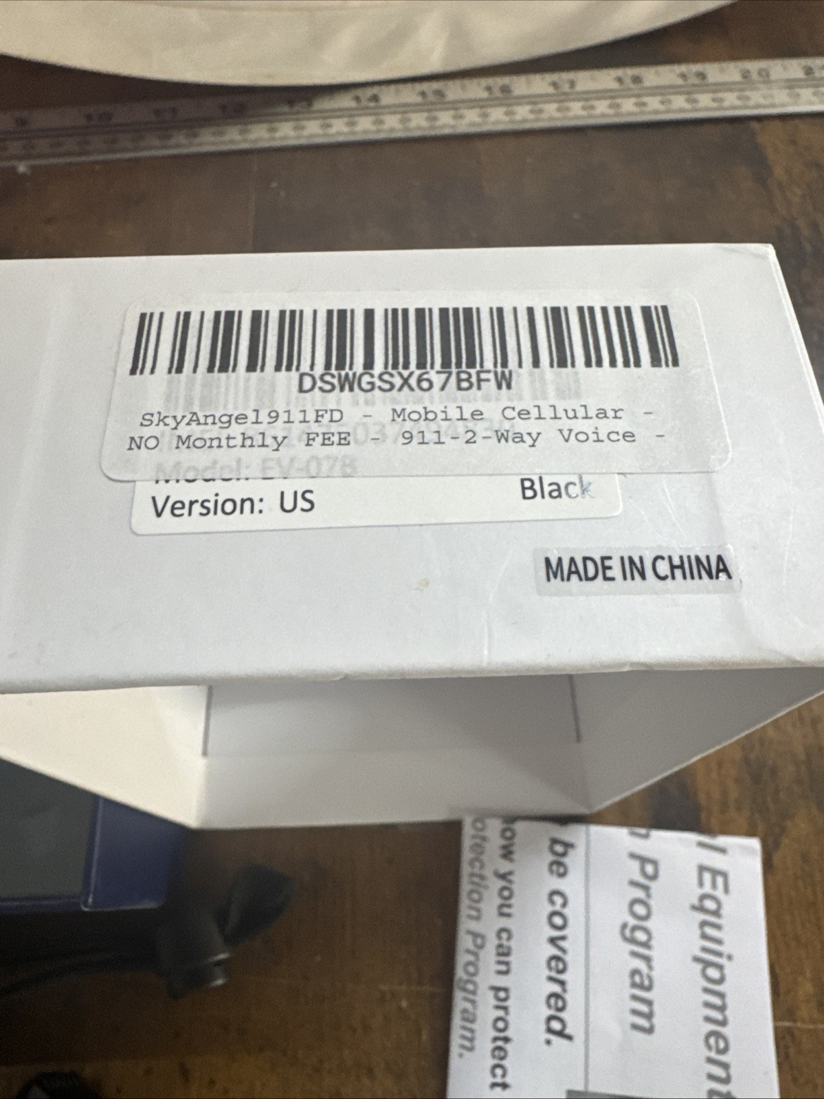 SKYANGEL 911FD 4G Fall Detection 2-Way Voice 911 SOS Alert Unit Only No Charge