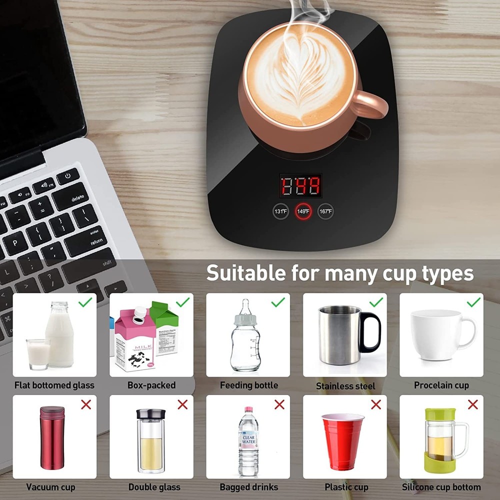 Coffee Mug Warmer for Desk with Heating Function 25 Watt Electric Beverage Wa...