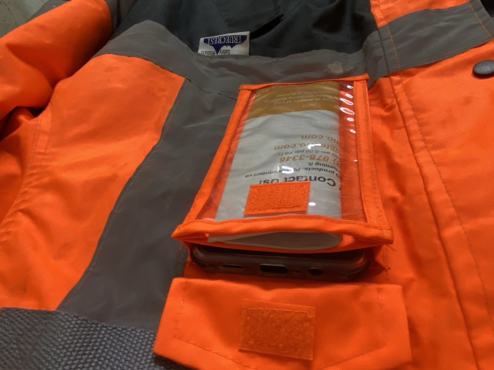 TrueCrest Industrial Protective Safety Jacket Orange Black Gray