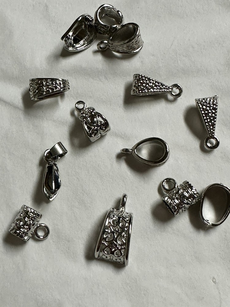 Silver Alloy Bails for Jewelry Making