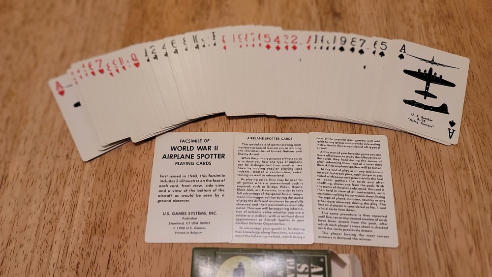 WW2 Airplane Identification Flash Card Lockheed P-38 Lightning Pursuit Spotting