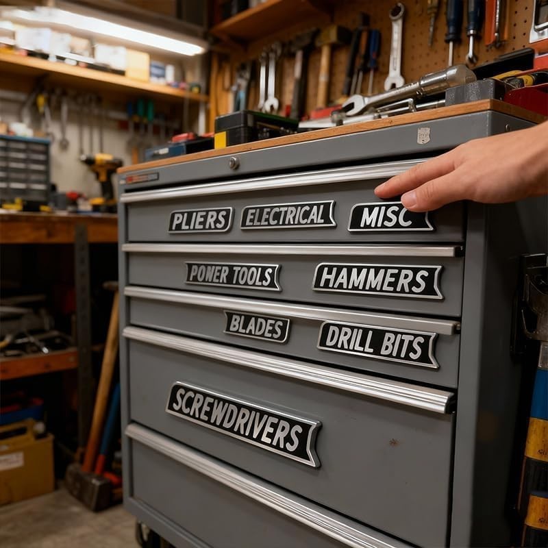 Magnetic Toolbox Labels 12 Pack 3D Printed Reusable Organizer Tags For Tool Boxe