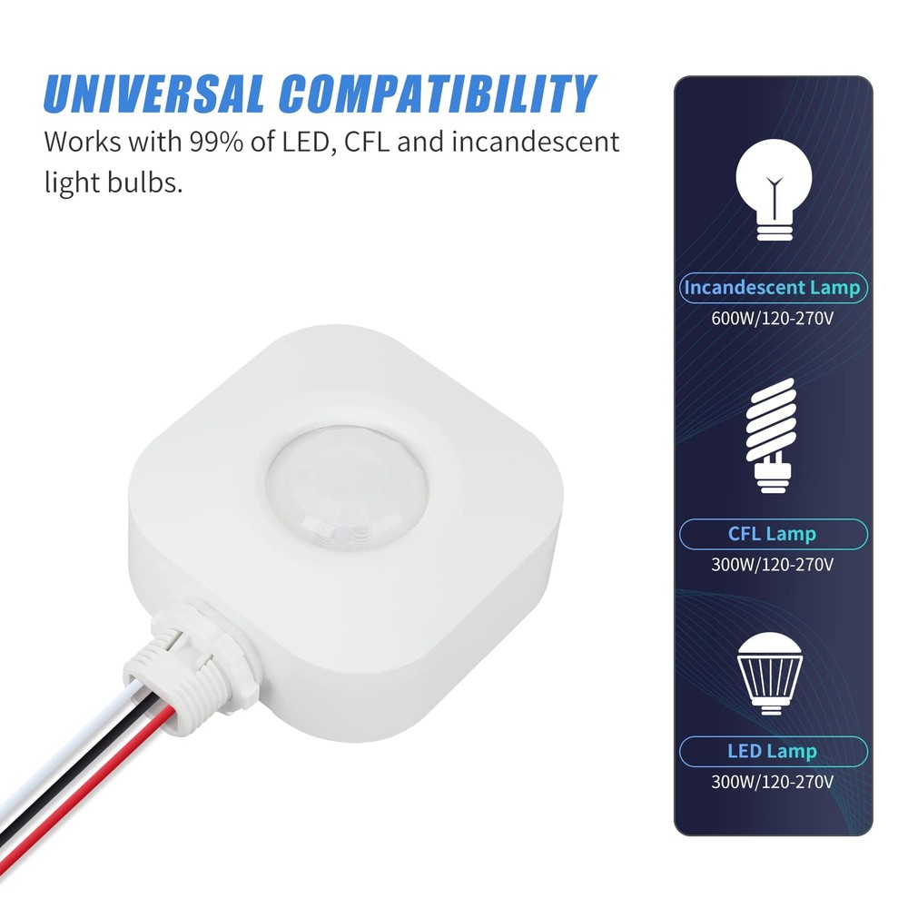 ECOELER Ceiling Occupancy Motion Sensor Switch, High Bay Fixture Mount 360° Ceil