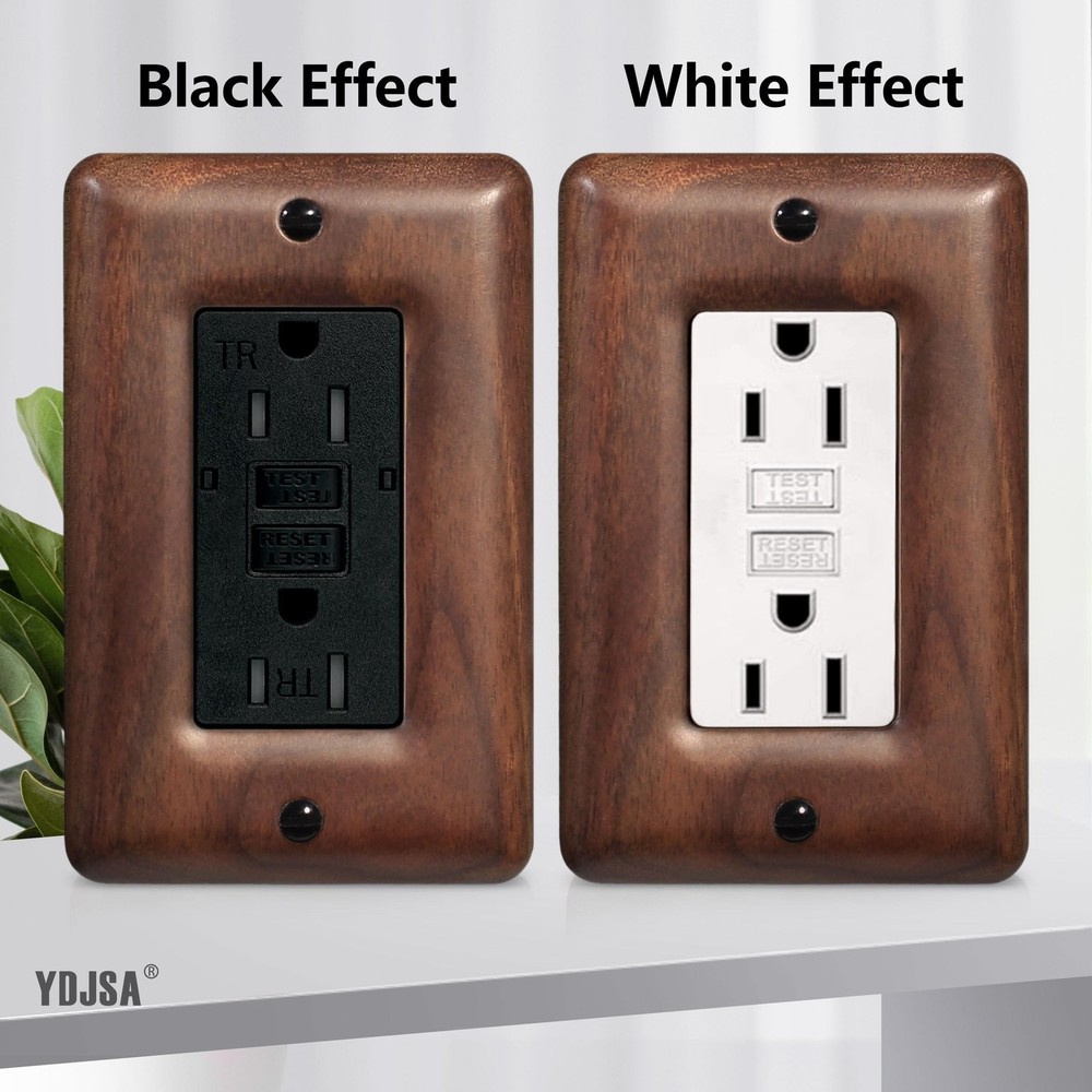 Solid Walnut Light Switch Cover Decorative Single Toggle Wall Plate for Rusti...