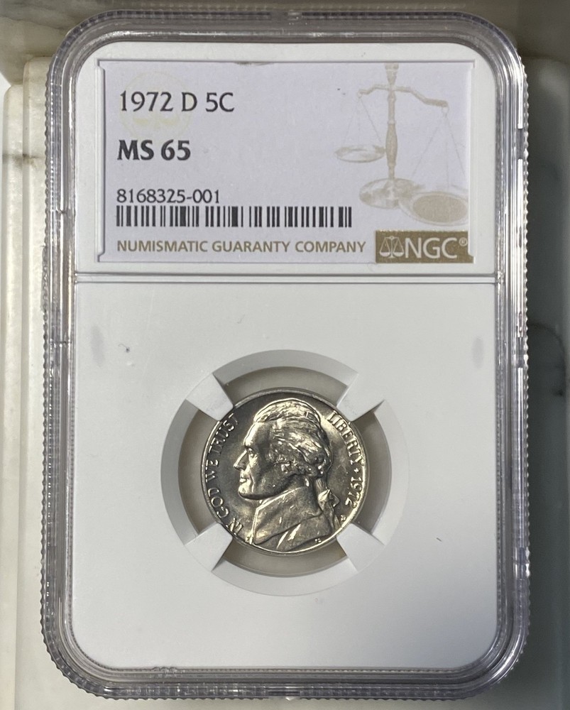 🔥 1972 D JEFFERSON NICKEL 5C MS 65 NGC 🔥