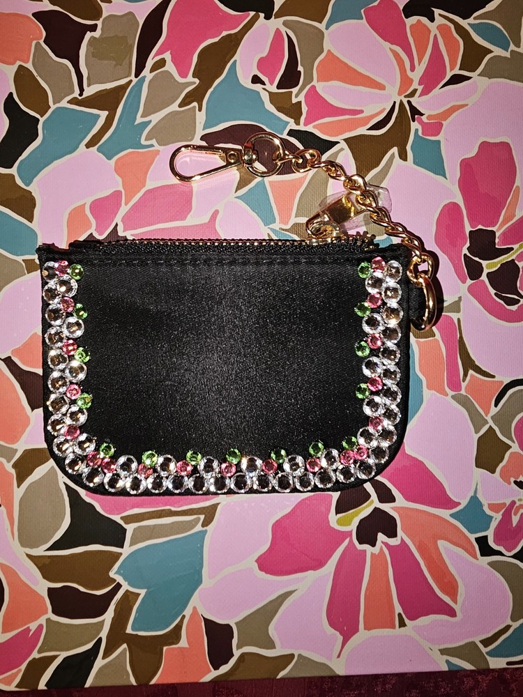 Rhinestone zip id pouch
