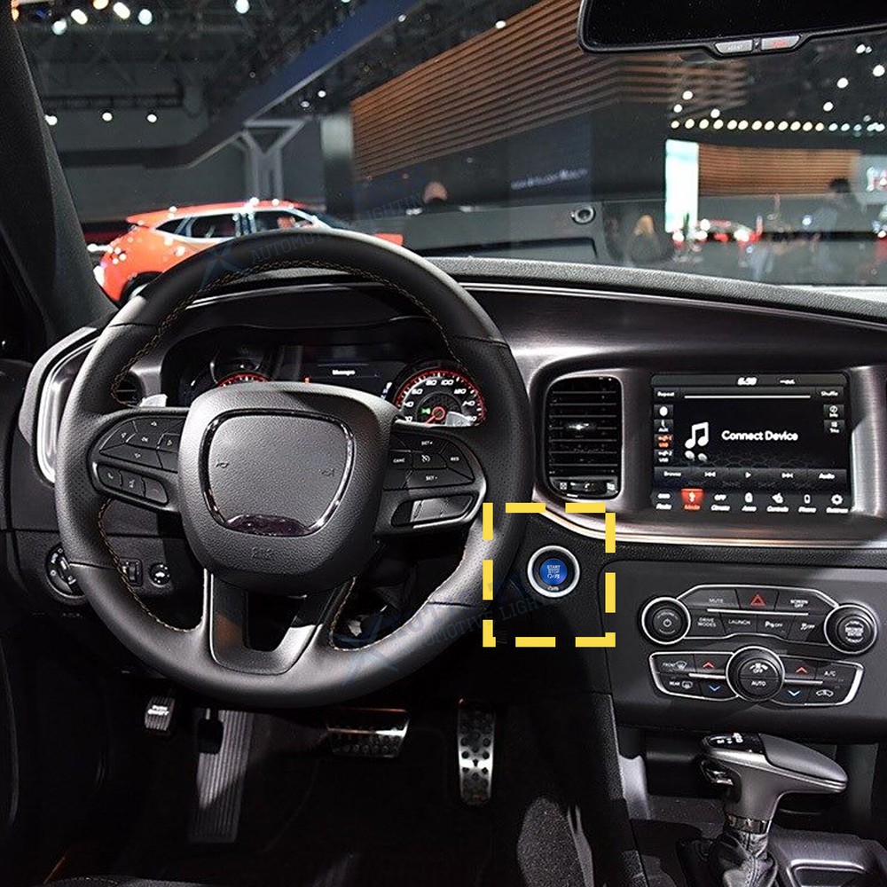 BLUE Ignition Engine Start Stop Push Button Cover For Dodge Charger Durango Ram