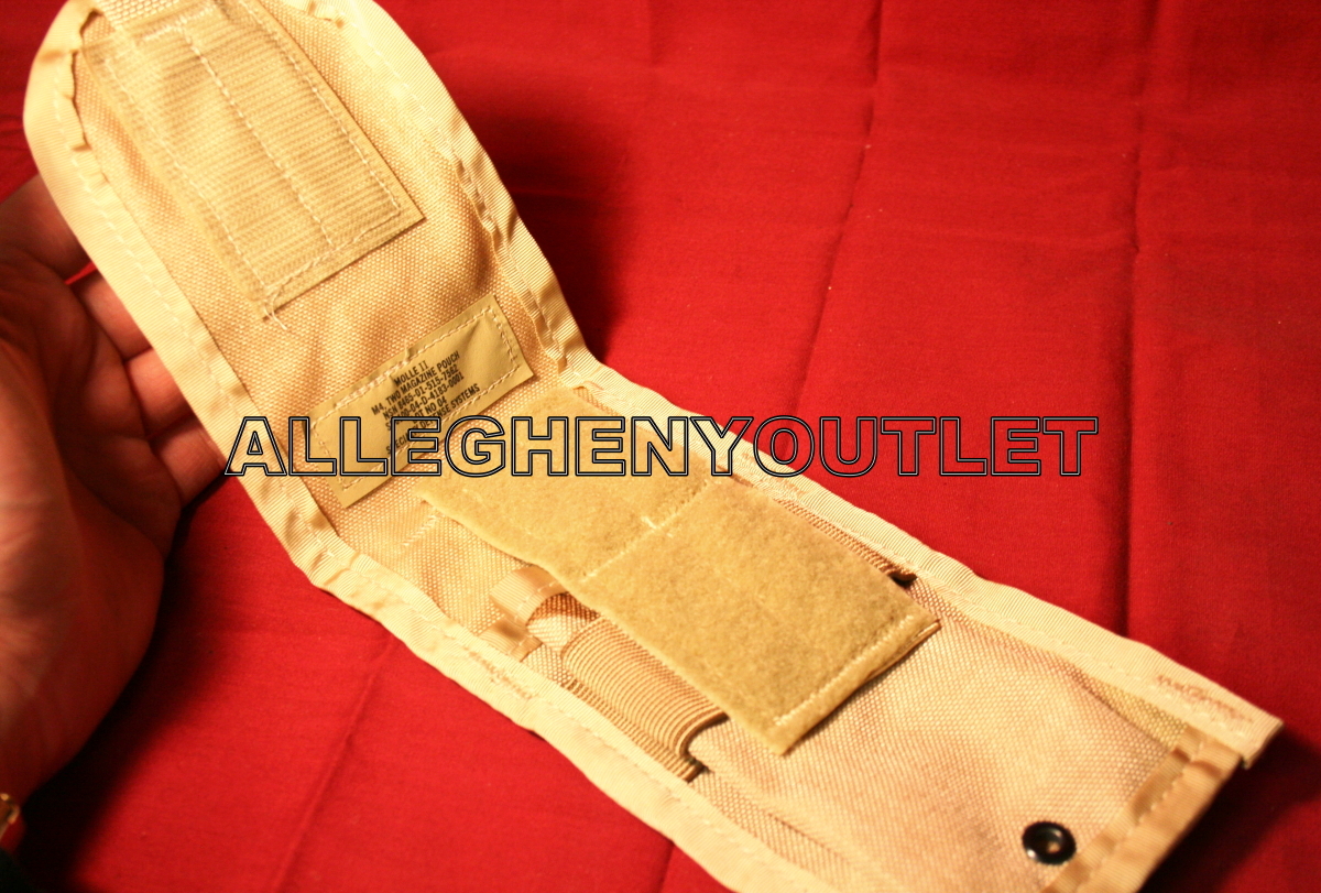 2 NEW US Military Double Mag Pouch Desert Camo, Molle Ammo Pouch
