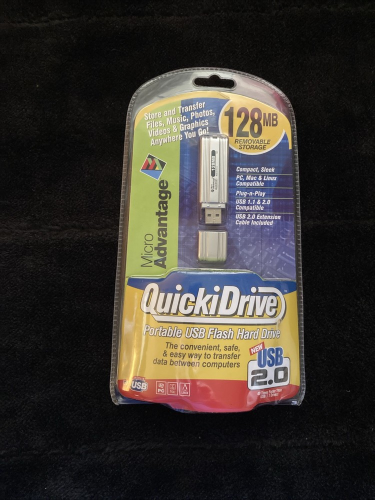 Micro Advantage QuickiDrive Portable USB Flash HardDrive 128mb removable storage