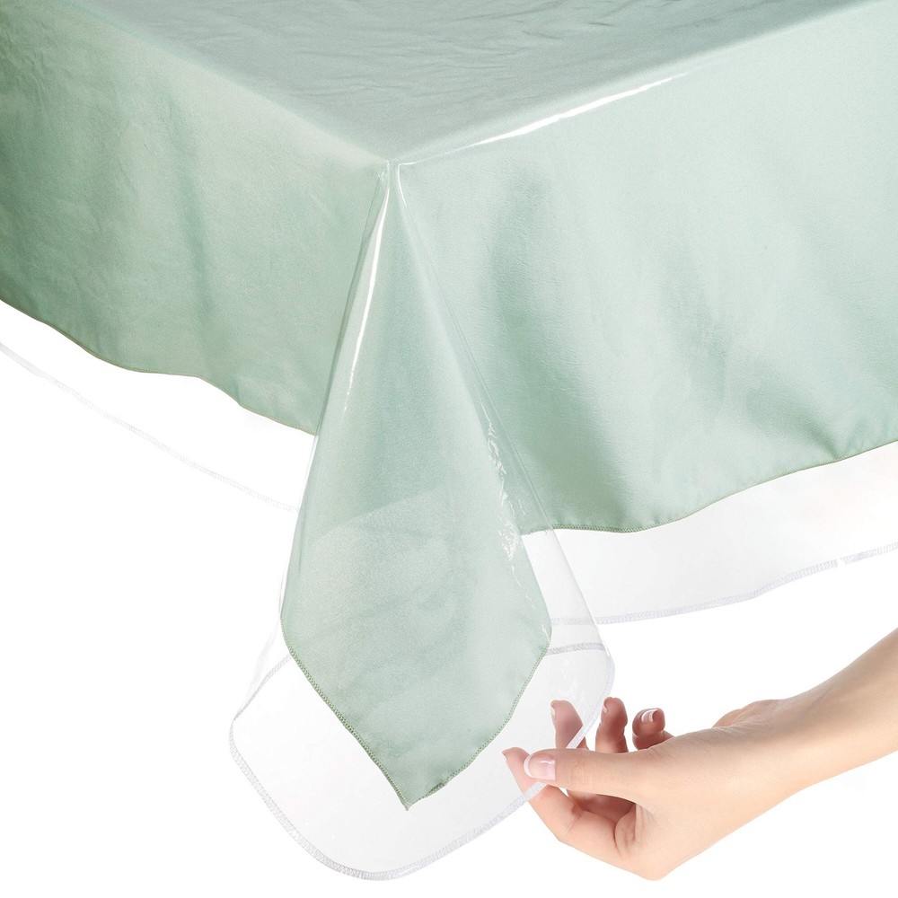Plastic Table cover - Clear Tablecloth 124" x 60" (Rectangle),