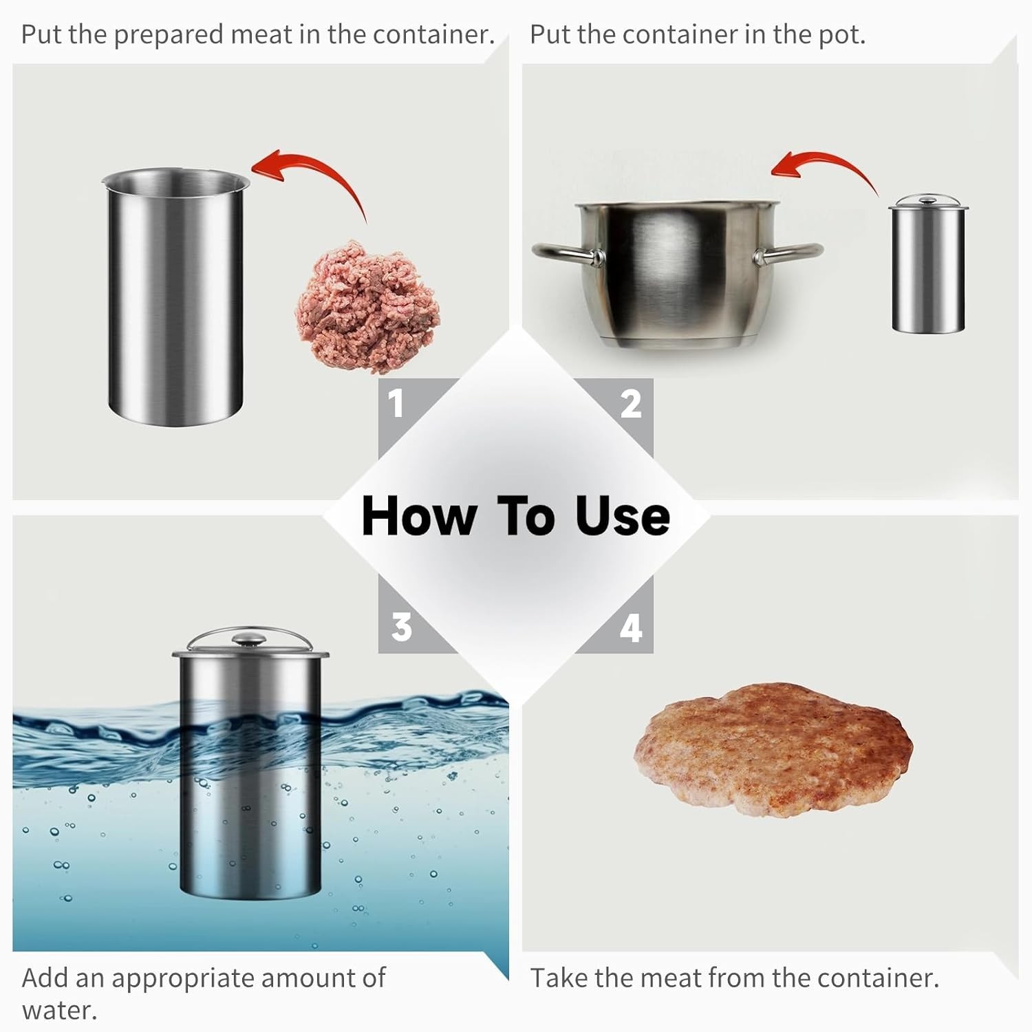 Ham Maker Meat Press Stainless Steel Sandwich Cooker for Deli Meats Lunch Mold