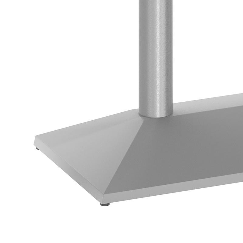 27" x 15" Restaurant Table Base with Double Column Table Height Column in Silver