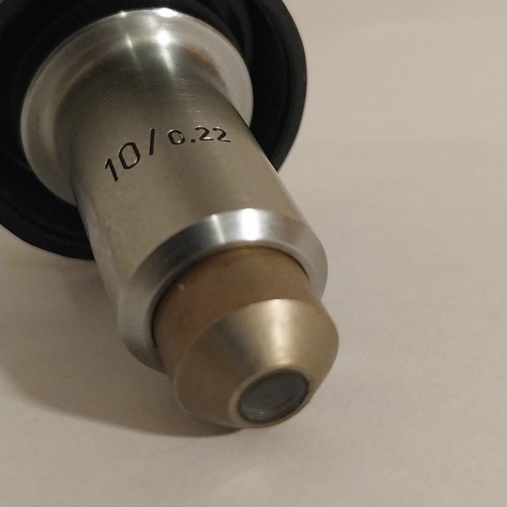 Carl Zeiss Microscope Objective Lens 10/0.22 With Plastic Objective Case