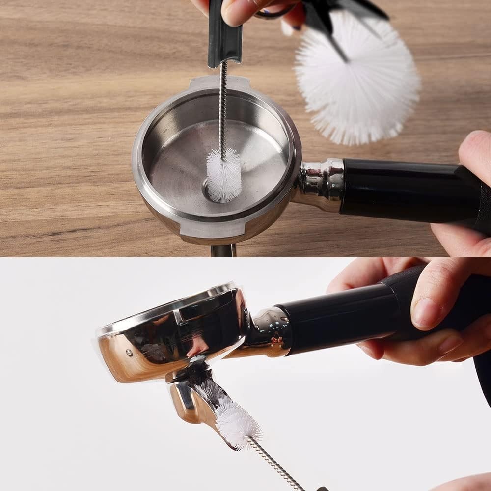 Essential 5-Piece Espresso Cleaning Brush Pack with Space-saving Hanging Feature